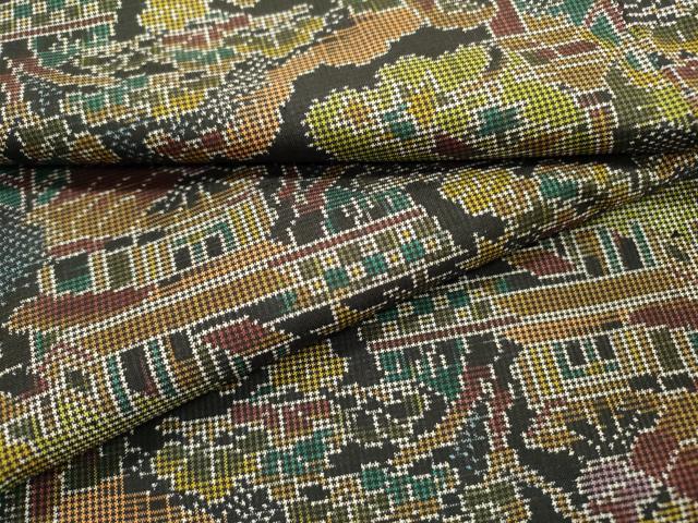 平和屋着物●本場大島紬 7マルキ 風景花文 正絹 逸品 DABF2277fe