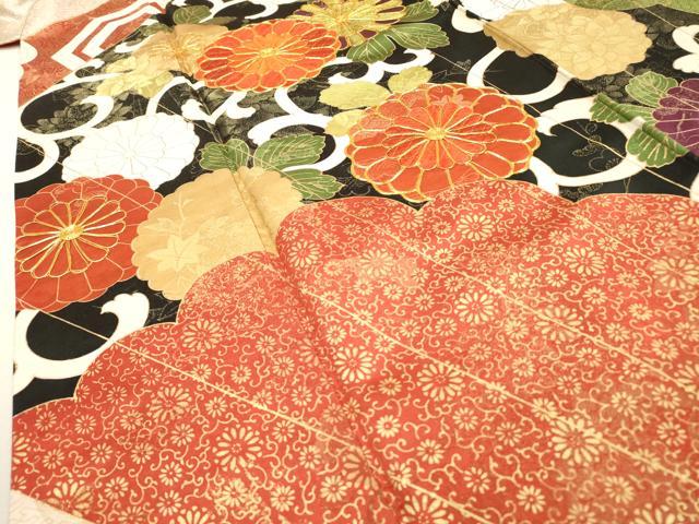 平和屋着物●豪華振袖 駒刺繍 吉祥菊唐草松文 金彩 金通し地 正絹 逸品 DABF2282fe