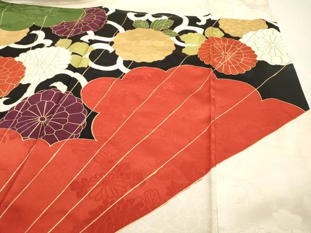 平和屋着物●豪華振袖 駒刺繍 吉祥菊唐草松文 金彩 金通し地 正絹 逸品 DABF2282fe