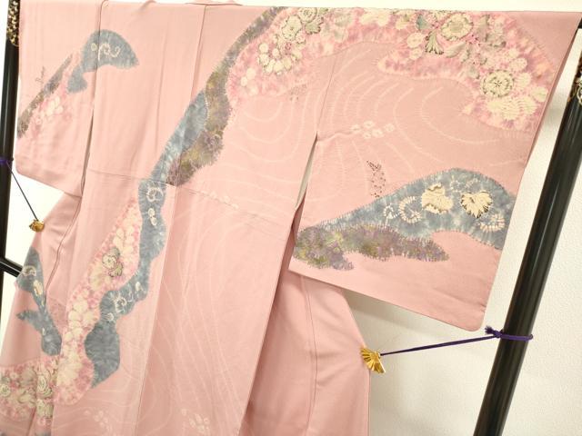 平和屋着物●十日町 名門 滝泰謹製 訪問着 絞り 辻が花 金彩 正絹 逸品 DABF2283fe