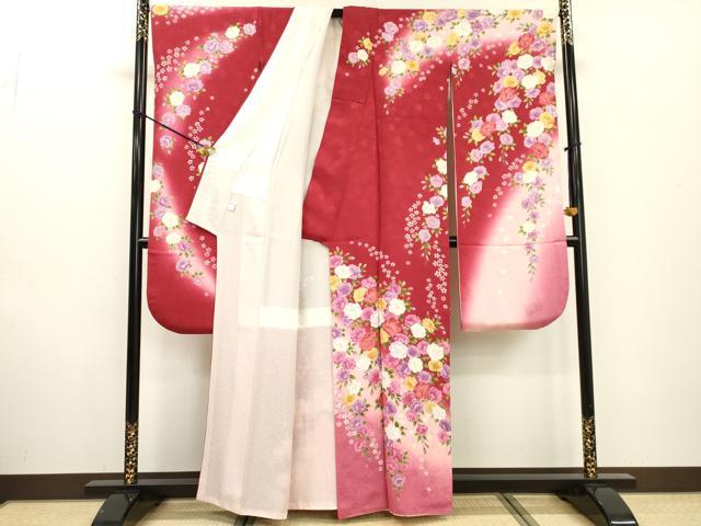 平和屋着物●豪華振袖 刺繍 枝垂れ花 暈し染 正絹 逸品 DABF2284fe