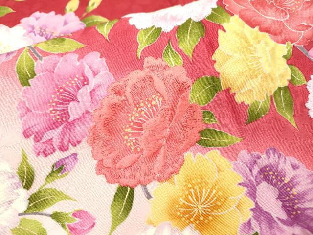 平和屋着物●豪華振袖 刺繍 枝垂れ花 暈し染 正絹 逸品 DABF2284fe