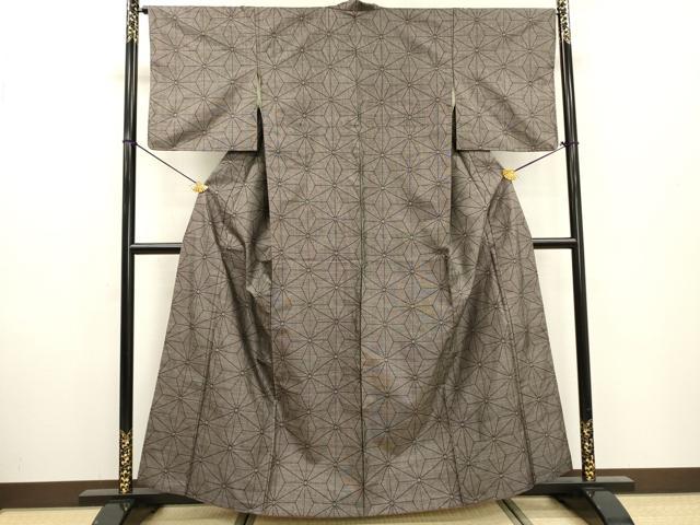 平和屋着物●本場大島紬 9マルキ 麻の葉文様 正絹 逸品 DABF2286fe