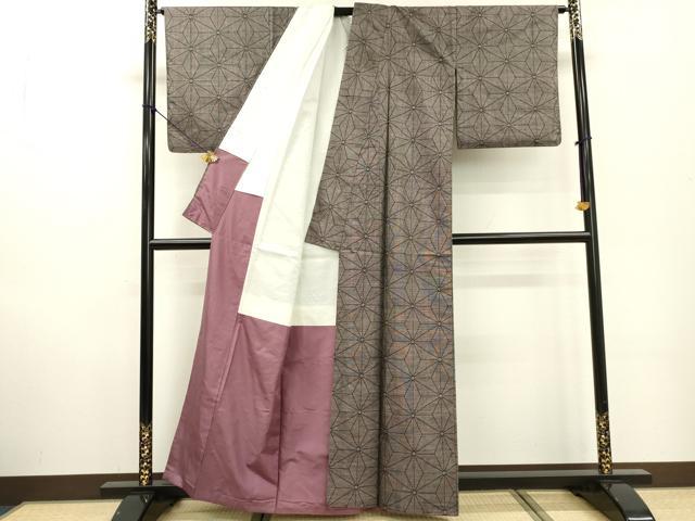 平和屋着物●本場大島紬 9マルキ 麻の葉文様 正絹 逸品 DABF2286fe