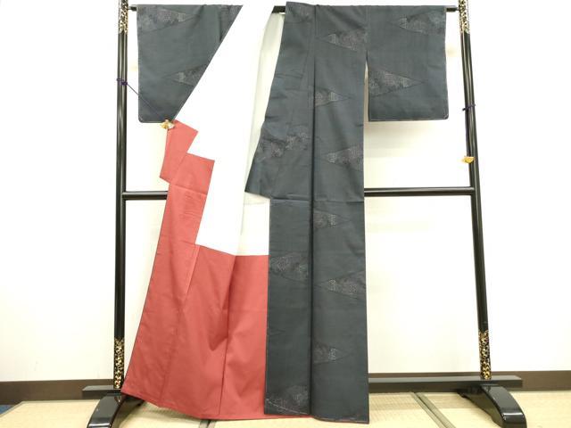 平和屋着物●本場大島紬 7マルキ 花唐草文 正絹 逸品 未使用 DABF2299fe