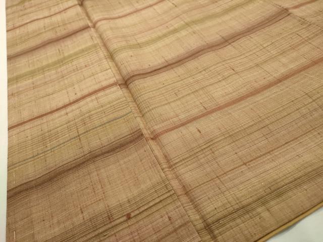 平和屋着物●上質な紬 横段文 正絹 逸品 未使用 DABF2305fe