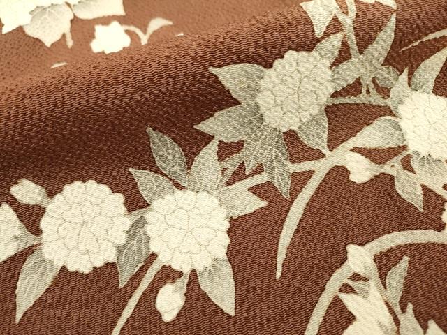 平和屋着物●訪問着 刺繍 枝花 金糸 鬼しぼ縮緬 鈴乃屋扱い 正絹 逸品 未使用 DABF2307fe