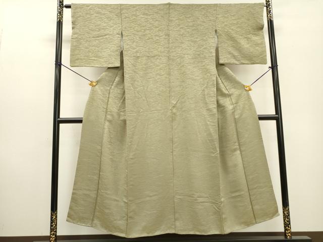 平和屋着物▼上質な色無地 霞地紋 利休茶色 正絹 逸品 DABF2367fe