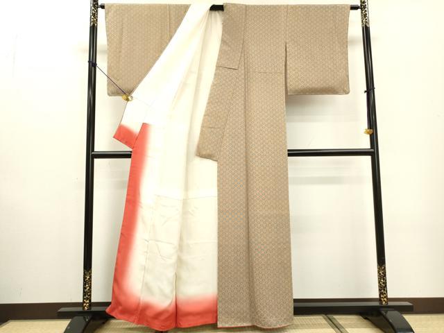 平和屋着物▼上質な小紋 草花 正絹 逸品 未使用 DABF2372fe