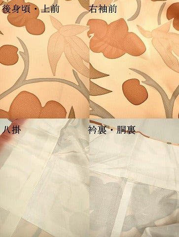 平和屋着物▼上質な小紋 地紋起こし 花唐草文 正絹 逸品 DABF2426fe