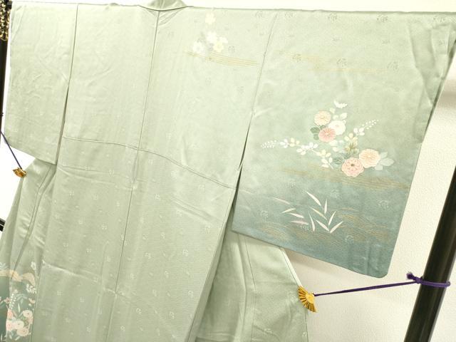 平和屋着物▼中国三大刺繍 相良刺繍 訪問着 花松文 暈し染 金彩 ますいわ屋扱い 正絹 逸品 DABF2434fe
