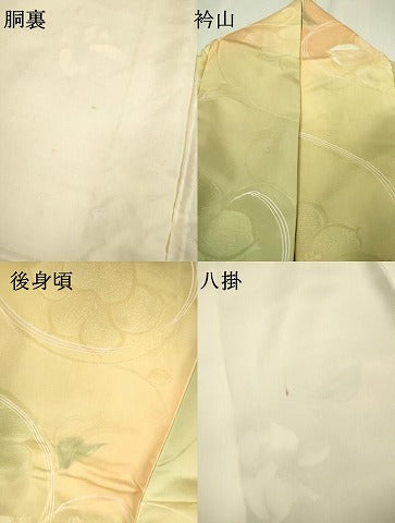 平和屋着物▼上質な小紋 地紋起こし 花唐草文 暈し染 正絹 逸品 DABF2439fe
