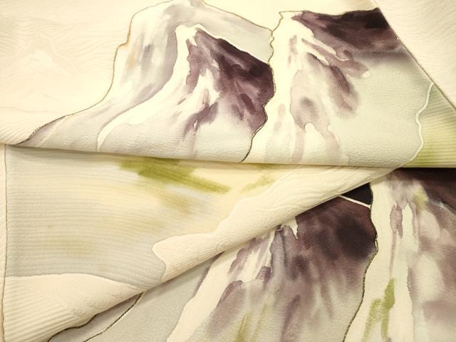 平和屋着物▼上質な小紋 地紋起こし 重ね山 金彩 正絹 逸品 DABF2448fe