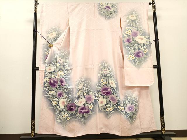 平和屋着物▼豪華振袖 手描き 草花 暈し染 正絹 逸品 DABF2449fe