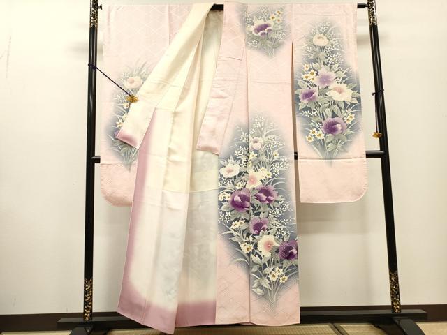 平和屋着物▼豪華振袖 手描き 草花 暈し染 正絹 逸品 DABF2449fe