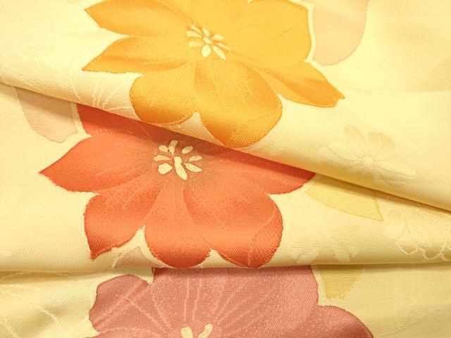 平和屋着物▼上質な小紋 地紋起こし 草花 正絹 逸品 DABF2470fe