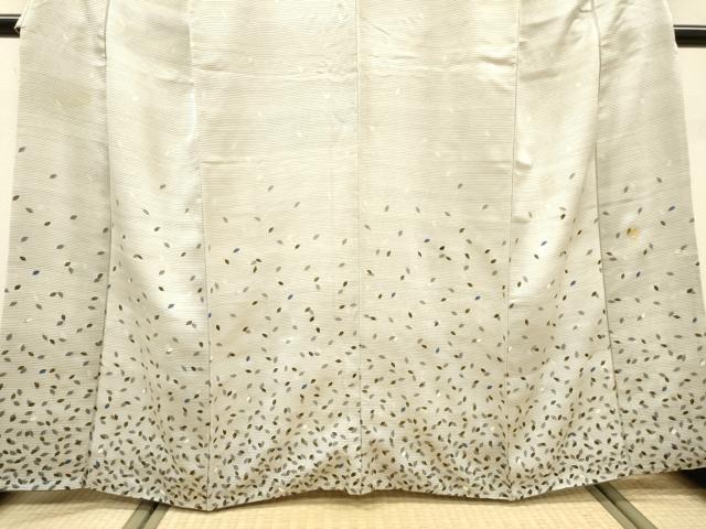 平和屋着物▼染織作家 染織デザイナー 大島明 訪問着 舞葉文 金彩 正絹 逸品 DABF2508fe
