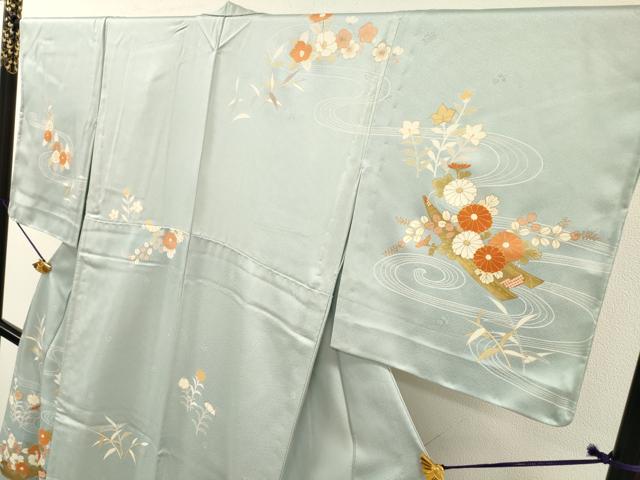 平和屋着物▽訪問着 単衣 刺繍 渡り舟 草花 金彩 正絹 逸品 DABF2527fe
