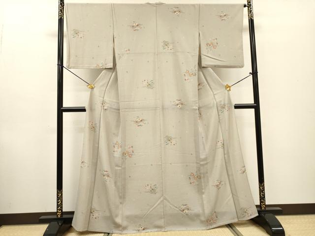 平和屋着物▽小紋 単衣 枝花松文 さんび謹製 洗える着物 DABF2530fe