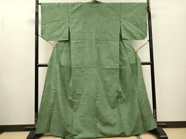 平和屋着物▽結城紬 単衣 100亀甲 渡り橋風景花文 正絹 逸品 DABF2549fe