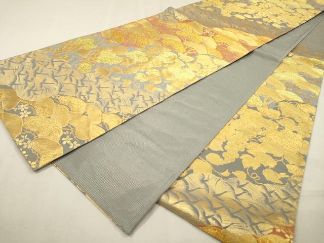 平和屋着物▼六通柄袋帯 南天飛鳥松文 金糸 正絹 逸品 DABF2644fe