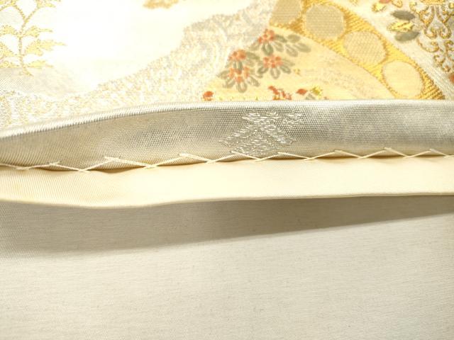平和屋着物▼西陣の名門 本家加納 六通柄袋帯 狩猟花絵皿文 金銀糸 引箔 正絹 逸品 DABF2657fe