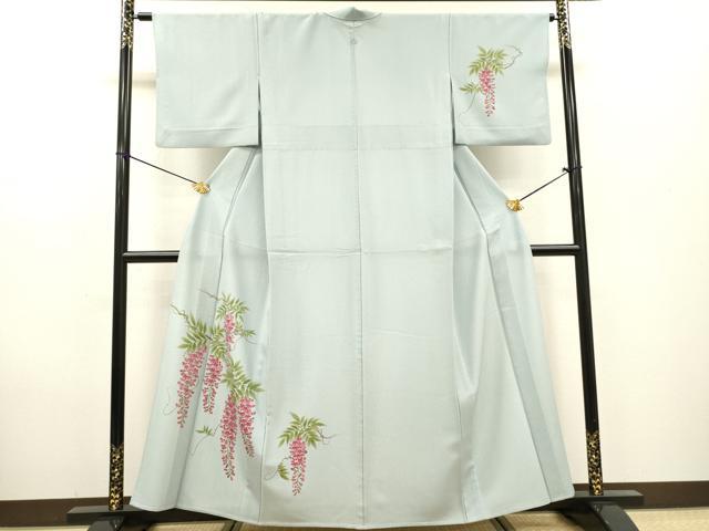 平和屋着物▽洗える最高級着物 <英>はなぶさ謹製 訪問着 単衣 藤花房 洗える着物 DABF2666fe