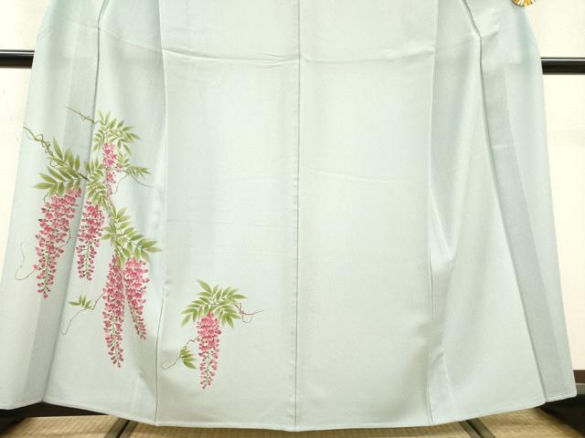 平和屋着物▽洗える最高級着物 <英>はなぶさ謹製 訪問着 単衣 藤花房 洗える着物 DABF2666fe