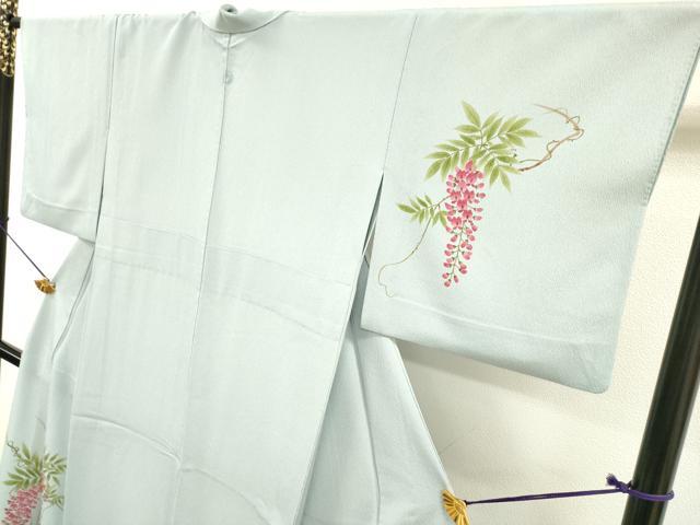 平和屋着物▽洗える最高級着物 <英>はなぶさ謹製 訪問着 単衣 藤花房 洗える着物 DABF2666fe