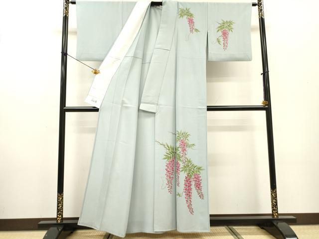 平和屋着物▽洗える最高級着物 <英>はなぶさ謹製 訪問着 単衣 藤花房 洗える着物 DABF2666fe