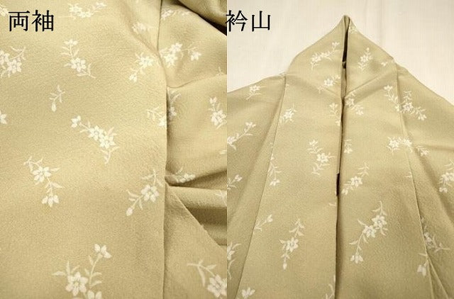 平和屋着物▽上質な小紋 単衣 草花 正絹 逸品 DABF2667fe