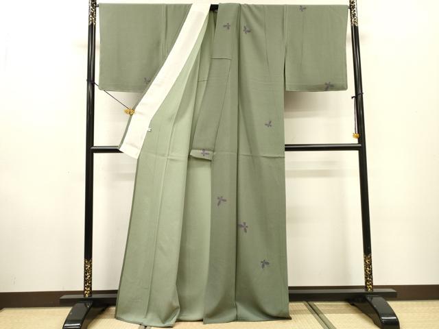 平和屋着物▽世界的人形師 辻村寿三郎 ジュサブロー 小紋 単衣 舞蝶文 正絹 逸品 未使用 DABF2677fe