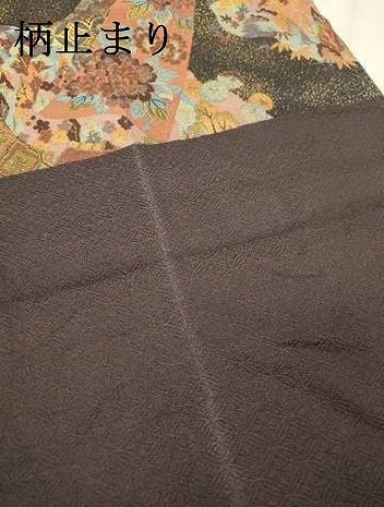 平和屋着物▼六通柄袋帯 万巻錦 黒地 金糸 正絹 逸品 DABF2719fe