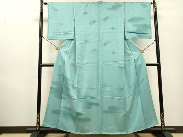 平和屋着物▼訪問着 霞花菱文 暈し染 銀通し地 正絹 逸品 未使用 DABF2747fe