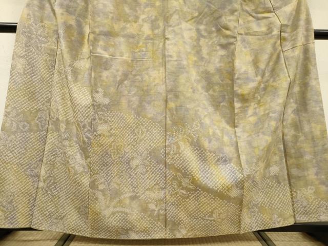 平和屋着物●訪問着 紬地 絞り 草花 正絹 逸品 未使用 DABF2763fe