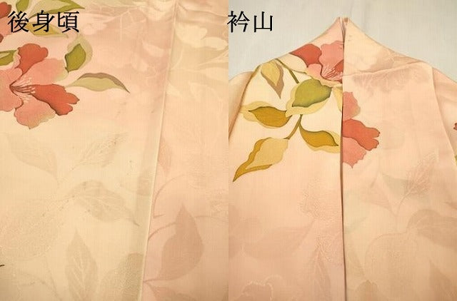 平和屋着物▼上質な小紋 地紋起こし 枝花 暈し染 正絹 逸品 DABF2777fe