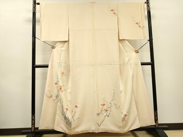 平和屋着物▼訪問着 刺繍 手描き 枝梅 金彩 正絹 逸品 DABF2781fe