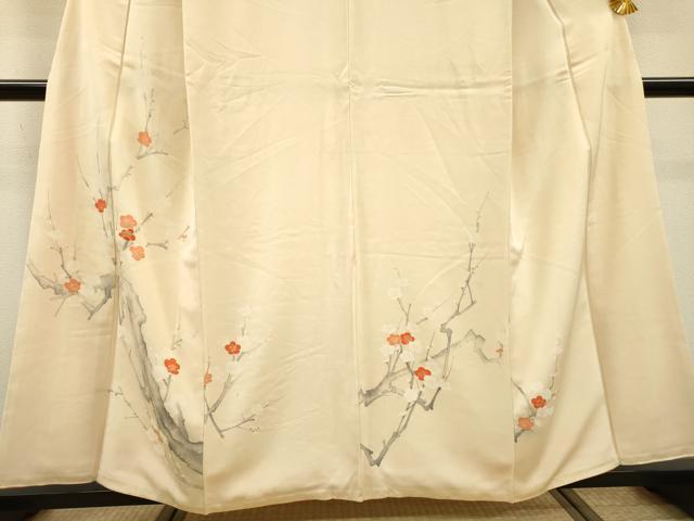 平和屋着物▼訪問着 刺繍 手描き 枝梅 金彩 正絹 逸品 DABF2781fe