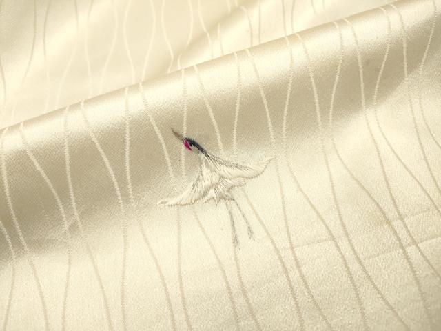 平和屋着物▼訪問着 総刺繍 飛鶴文 金銀糸 正絹 逸品 DABF2782fe