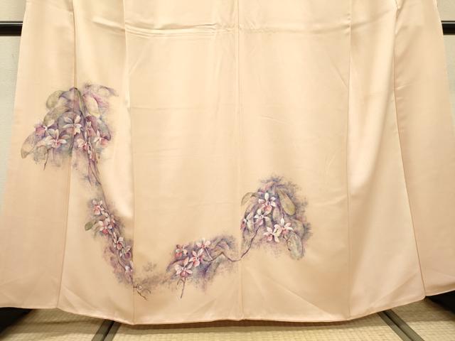 平和屋着物▼訪問着 手描き 枝花 正絹 逸品 DABF2783fe