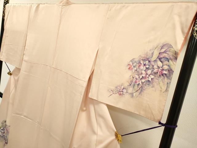 平和屋着物▼訪問着 手描き 枝花 正絹 逸品 DABF2783fe