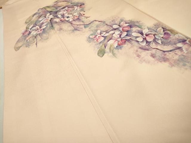 平和屋着物▼訪問着 手描き 枝花 正絹 逸品 DABF2783fe