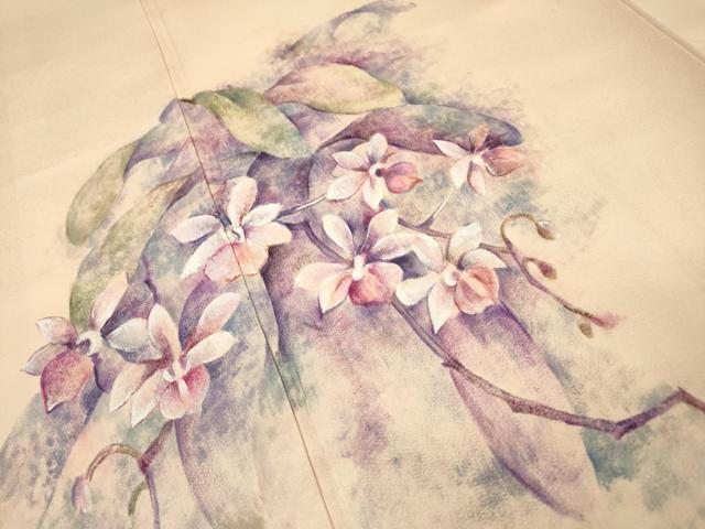 平和屋着物▼訪問着 手描き 枝花 正絹 逸品 DABF2783fe