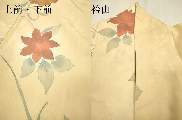 平和屋着物▼上質な小紋 地紋起こし 花唐草文 暈し染 正絹 逸品 DABF2796fe