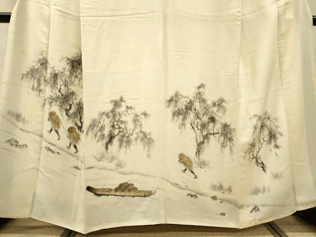 平和屋着物▼訪問着 手描き 人物風景 正絹 逸品 DABF2888fe