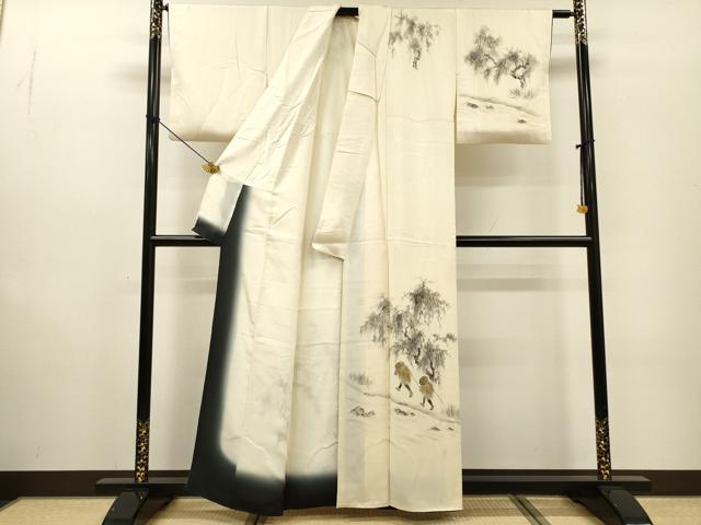 平和屋着物▼訪問着 手描き 人物風景 正絹 逸品 DABF2888fe
