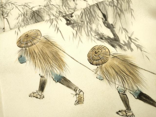 平和屋着物▼訪問着 手描き 人物風景 正絹 逸品 DABF2888fe