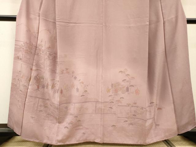 平和屋着物▼中国三大刺繍 スワトウ刺繍 汕頭刺繍 総刺繍 訪問着 人物風景花松文 暈し染め 正絹 逸品 DABF2947fe
