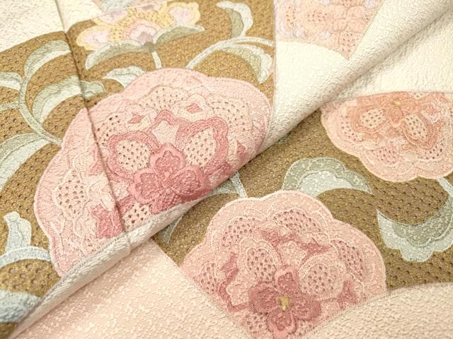 平和屋着物▼中国三大刺繍 スワトウ刺繍 汕頭刺繍 総刺繍 訪問着 地紙花唐草文 暈し染め 正絹 逸品 DABF2965fe