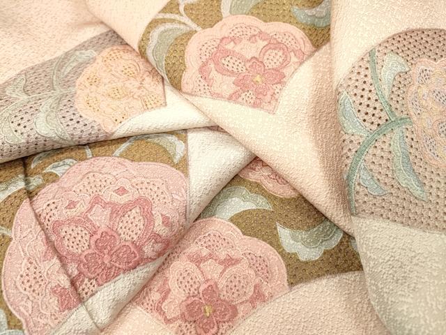 平和屋着物▼中国三大刺繍 スワトウ刺繍 汕頭刺繍 総刺繍 訪問着 地紙花唐草文 暈し染め 正絹 逸品 DABF2965fe